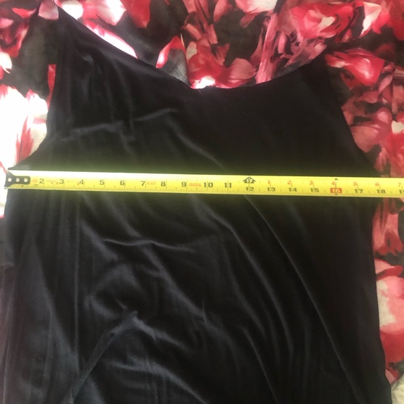 AB Studio Shear Floral 3/4 Length Angel Sleeve Blouse w/Tank Top Women’s Size XL - Picture 9 of 16